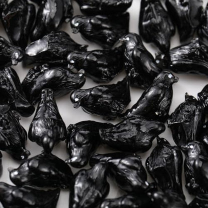 Weysat 150 Pcs Mini Halloween Crow Figurines Miniature Resin Spooky Realistic Black Raven Tiny Halloween Miniatures for Spooky Tiered Tray Decor Vase Filler Home Shelf Centerpieces Party Favors - style: Crow