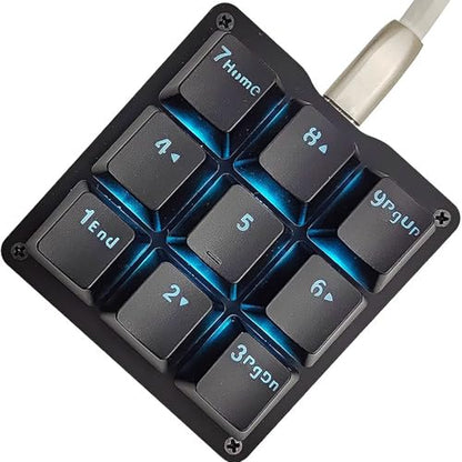 Macro Keyboard Mechanical Numpad One Handed Gaming 24 Macro Programmable Setting Keypad 9-Keys Number Pad Keyboard Electric Contest Game Blue LED Backlit Gaming Keyboard for Red Switch - style: Red Switch/Blue LED