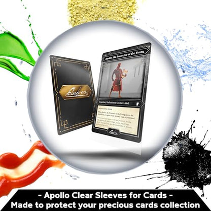 Quiver Time 200 Apollo Standard Clear Card Sleeves fits Magic: the Gathering Cards and Other TCG Cards - Ultra Transparent Trading Card Sleeve, Card Protector Sleeves (66 x 91 mm) | 200 ultra-clear standard sleeves (66 x 91 mm), fit MTG and other TCG trad