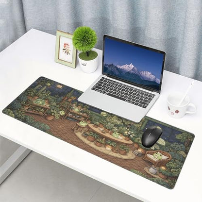 Cute Frog Gaming Mouse Pad Extended Large Mouse Mat 31.5 X 11.8 Inch Nonslip Rubber Base Long Desk Pad Stitched Edges Mousepad Mice Pad for Office Home Game - color: Cute Frog