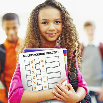 SCRIBBLEDO Multiplication Chart Dry Erase Boards 9x12 Double Sided, 2 Pack | Masonite Math Practice Lapboards with Times Tables Multiplication for Grade 3-5, Easy to Clean No Residuals, Crisp Whiteboard - style: 2 Boards