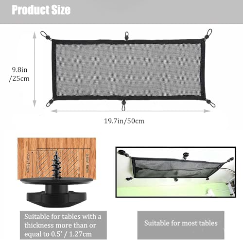Cable Management Net, Under Desk Cable Net Desk Cable Tidy Cable Tray Flexible Under Desk Cable Management Tray Wire Management for Desk, 50x25cm