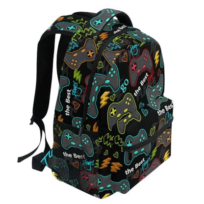 Video Game Backpack Bookbag Gamer Gaming Daypack Travel Hiking Camping School Laptop Bag - color: Multi Pattern 16