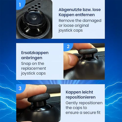 MatoSan Joystick Replacement Grip Caps for PS5/PS4/Xbox Series/8BitDo Controller, Anti-Slip Thumbstick Replacement Parts, Silicone Analog Stick Caps (4pcs) (4 x Black) - color: 4 x Black