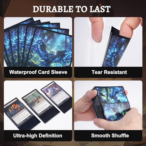 Kabinka MTG Card Sleeves - 100 Standard Size Pack Clear Front & Matte Finish Back with Owl, Premium Sleeves for Magic The Gathering TCG - color: Owl