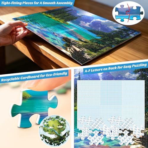 500 Pieces Puzzles for Adult Jigsaw Puzzle 500 Piece Puzzle Elderly Puzzle | Mountain Forest Lake Puzzles Gift for Mom Dad Family Friend Family Activity Games Home Decor Wall Art 20.5x15IN - style: Lake