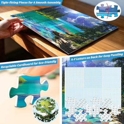 500 Pieces Puzzles for Adult Jigsaw Puzzle 500 Piece Puzzle Elderly Puzzle | Mountain Forest Lake Puzzles Gift for Mom Dad Family Friend Family Activity Games Home Decor Wall Art 20.5x15IN - style: Lake