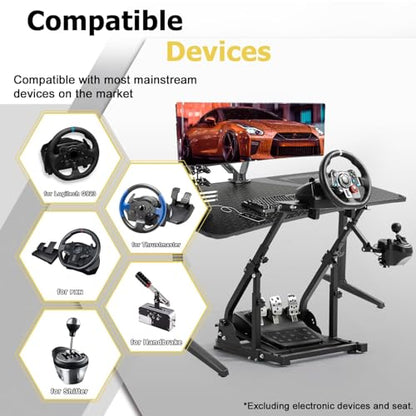 Marada Sim Racing Wheel Stand,Adjustable height angle Steering Wheel Stand | Fit for Logitech G25 G27 G29 G920 G923, for Thrustmaster T300 T248, No Wheel/Pedals/Shifter