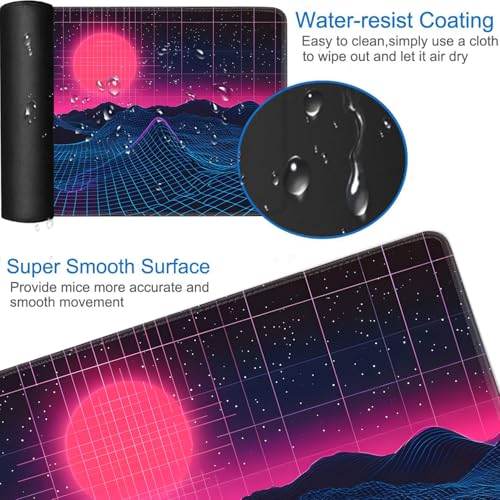 for MTG Game Playmat - 24 x 14 inches with Dices and Storage Bags, Non-Slip Base for TCG and Board Game Card Mats, Trading Card Games Mat, Neon Mountains Pattern Collectible Card Playmats - color: Jv-playmat-p7-1-g197
