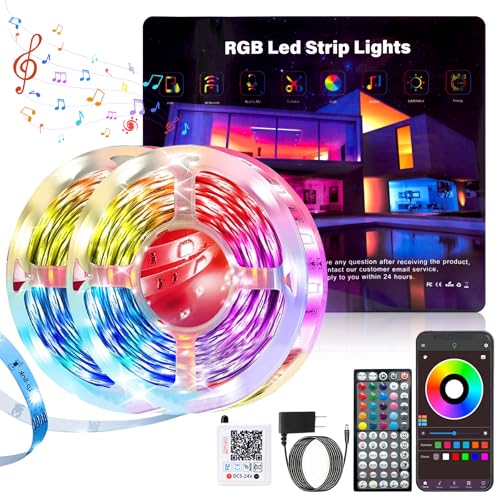 NBBUFF LED Lights for Bedroom 150FT, RGB LED Strip Lights Music Sync, DIY Color Changing LED Light Strip with Remote & App Controll, Led Lights for Room Decor Tape Lights Ambiant Lighting (2 Rolls) - size: 150 ft