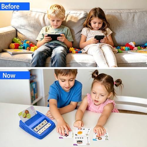 Educational Toys Learning Games for Kids 3-8, Matching Letter Spelling Early Math Game for Preschool& Kindergarten Kids Boys and Girls ，Christmas Birthday Gift for 4 5 6 7 Boys Girls（Navy Blue） - color: Navy Blue