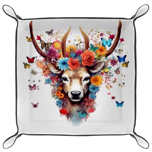 Deer Butterfly Flower Dice Tray Dice Rolling Tray Folding Dice Holder for Dice Games, Like RPG, DND and Other Table Games - color: Multi 9