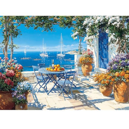 500 Piece Puzzles for Adults,Jigsaw Puzzles 500 Pieces Beach Puzzles | Beautiful Yard Puzzle Flower Puzzle Games for Adults Senior Recycled Cardboard Family Activity Game Nights Gift Toy - style: Beach Yard