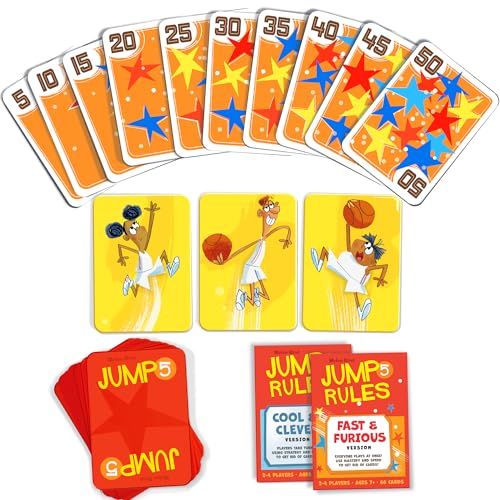Melon Rind Jump 5, Math Game for Kids Learning Multiples of 5, Lively Basketball Themed Card Game, a Fun Math Activity for Boosting Confidence, Quick and Easy Screenless Fun, Ages 7+ - style: Multiples of 5