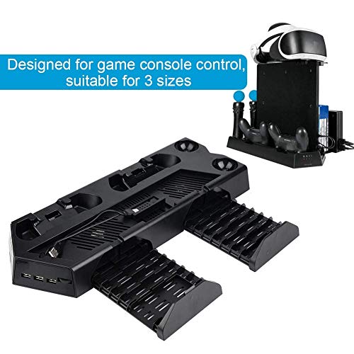 3 in 1 Multi Charging Stand with 2 Cooling Fans for PRO/Slim/PS VR, Controller Docking Station Charger, 11 Card Slot, Vertical Stand Headset Bracket