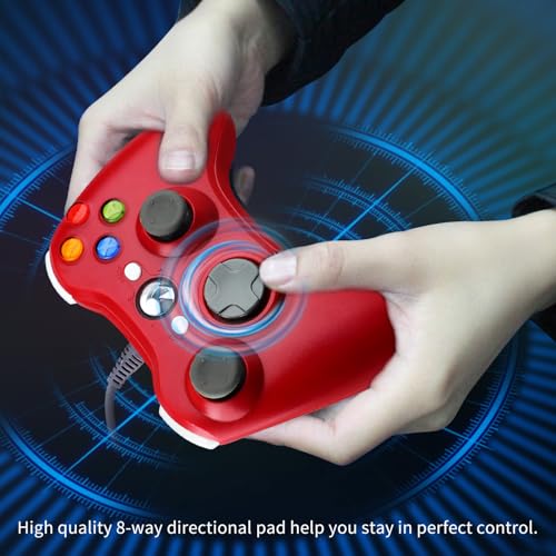 OSTENT Wired USB Controller Gamepad Joystick for Microsoft Xbox 360 Console Windows PC Laptop Computer Video Game Color Red - color: Red