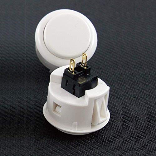 Sanwa 2 pcs OBSF-30 Original Push Button 30mm - for Arcade Jamma Video Game & Arcade Joystick Games Console (White) S@NWA - color: White