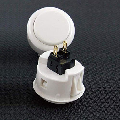 Sanwa 2 pcs OBSF-30 Original Push Button 30mm - for Arcade Jamma Video Game & Arcade Joystick Games Console (White) S@NWA - color: White