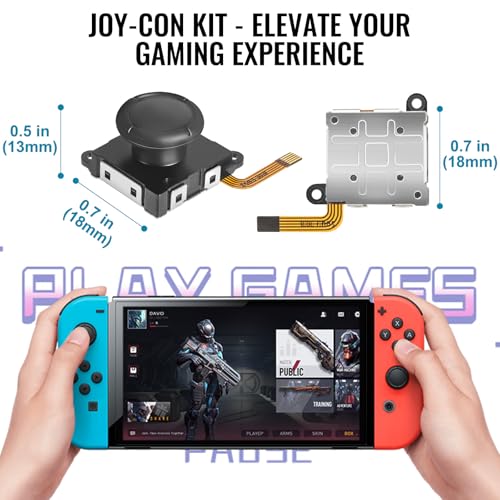 Joycon Joystick Replacement 4 Pack, Switch Joysticks Replacement for Nintendo Switch, Switch Lite & OLED with Thumb Grips, Screws & Spudger by BGYTWEYTD
