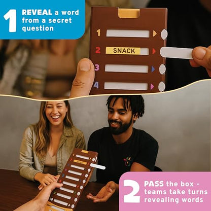 CONFIDENT? in A Nutshell: Slide & Reveal Word Guessing Board Game with 450+ Questions - Fun Family Party Game for Kids & Adults, Ages 10+, 2-20 Players, 20 Minute Playtime | Innovative Sliding Window Word Guessing Game, 450+ Questions, Family Fun for Kids