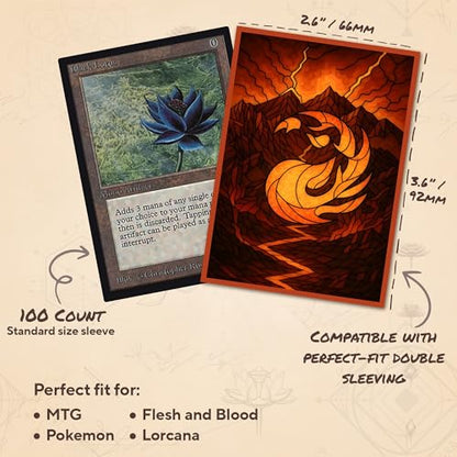 Stained Glass Mountain MTG Card Sleeves (Smooth) - 104 Count Standard Size TCG Sleeves - Compatible with Magic The Gathering - Double Sleeving - Original Art Design, Premium Protection - color: Stained Glass Mountain