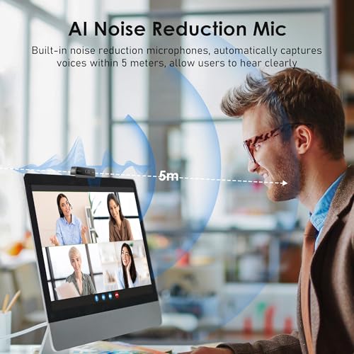 1080P Webcam with Built-in Microphone, W2N Web Cam, Privacy Cover, 75° FOV, Noise Cancellation, Plug & Play Web Camera for Computer, USB Webcam for Pc, Laptop, Desktop, Mac