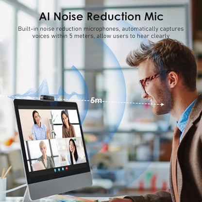 1080P Webcam with Built-in Microphone, W2N Web Cam, Privacy Cover, 75° FOV, Noise Cancellation, Plug & Play Web Camera for Computer, USB Webcam for Pc, Laptop, Desktop, Mac