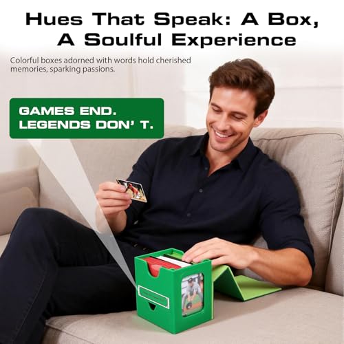 Patented MTG Commander DekBox, 100+ Double Sleeved Card Storage Box with Dice Tray, 35pt Card Holder & 2 Dividers - Magnetic Deck Case for TCG/CCG/Magic/Sports Cards, Green - color: GREEN