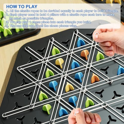 Chain Triangle Chess Game, Geometric Chess Game, Board Games for Family Night, Family Games for Kids and Adults, 2 to 4 Players