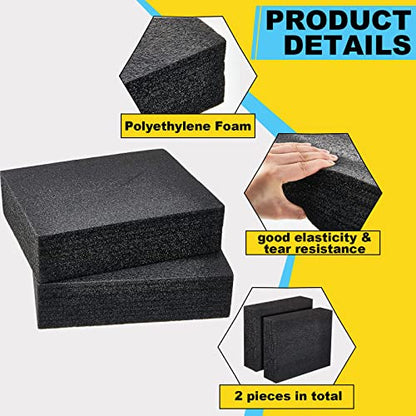 Hoolerry 2 Pcs Customizable Polyethylene Foam Packing Inserts for Cases Thick Polyethylene Cuttable Foam Sheet for Tool Box, Camera, Crafts, Storage and Crafts (12" X 10" X 3.125",Black) - size: 12" X 10" X 3.125"