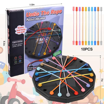 Vodolo Updated Version Brainy Knots Game,Puzzle New Board Games 2025 Safe and Sturdy for Travel Party Activities Rope Challenge,2 Player Fun Educational Family Board Games,Rope Untangling Puzzle Game - size: 1PCS