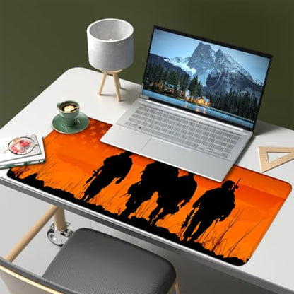Mouse Pad, Large Anti-Slip with Stitched Edges Desk Mat Desktop Laptop Computer Desk Keyboard Mat,Table Protector Blotter Mat (Soldier, 31.5" x 11.8") - color: Soldier, size: 31.5" x 11.8"