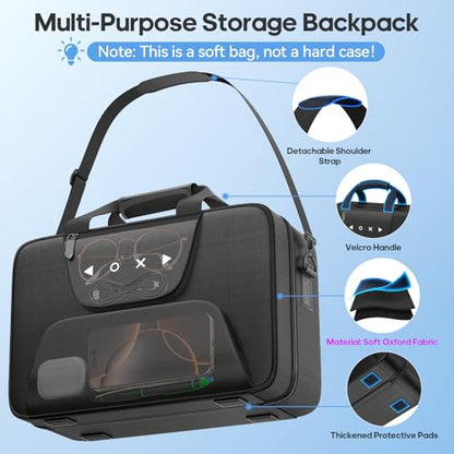 Gersker Carrying Case Compatible with PS5/Slim/Pro Disc & Digital, PS5 Travel Case for Play 5 Controllers, PS Portal, Game Discs, PS 5 Protective Travel Bag Play 5 Carry with Zipper Pocket, Black - color: All Black