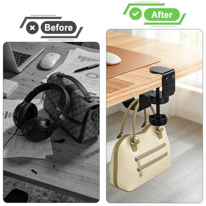 MYITYARD Clamp Mug Hooks Under Desk, Clip On Hook Cup Holder, Desktop Hanging Headphone Hook for Office, Computer Desk, Student Class Desk, Cabinet - color: Desk Hooks