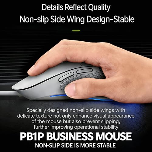 DGMINMU B2 Wired Gaming Mouse, Silent Click Ergonomic Mouse with 7200 DPI Adjustable, RGB Backlit, 6 Programmable Buttons, Braided Cable for PC, Mac, Laptop, Gaming & Office Use (B2-W) - color: B2-W