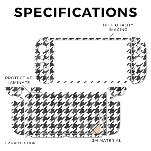 Glossy Glitter Gaming Skin Compatible with Nintendo Switch 2 Console Only - Houndstooth - Premium 3M Vinyl Protective Wrap Decal Cover - Easy to Apply | Crafted in The USA by MightySkins - color: Houndstooth, size: Switch 2 Console Skin Only, style: Gloss