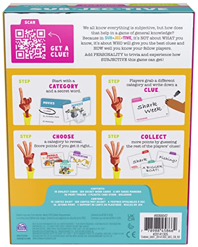 Spin Master Games Subjective The Personality Trivia Game | Know Your Fellow Players To Win, Sparks Conversation & Laughter, A Fun Family Game Night Choice, For 3-6 Players, Ages 10+ - color: Multicolor