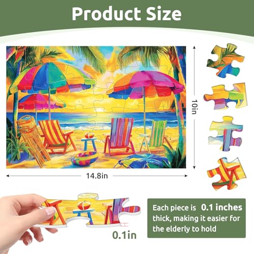 6 Pack 36 Large Piece Puzzles for Seniors, Dementia Alzheimer's Products Activities for Elderly Adults,Alzheimer’s Puzzle Memory Cognitive Games Easy Jigsaw Puzzle Gifts with 6 Storage Bags - style: 36 Large Pieces