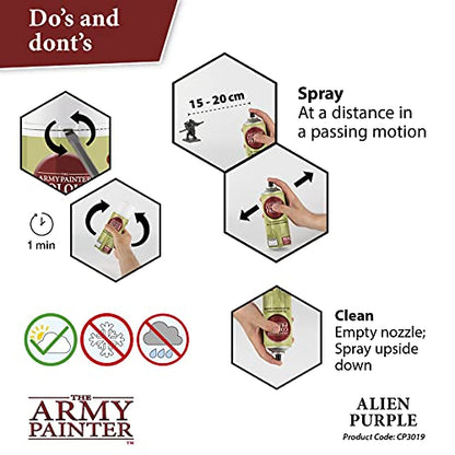 The Army Painter, Colour Primer Alien Purple, 400 ml spray acrilico | Primer viola alieno per dipingere miniature Warhammer e Dungeons and Dragons - color: Alien Purple