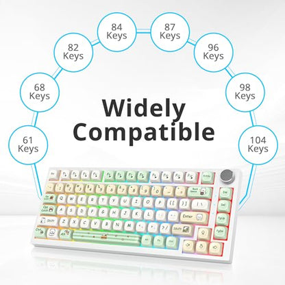 Keycap 60 Percent PBT for Mechanical Keyboard-139 Key, Dye-Sublimation Cute Keycaps MOA Profile Custom Keycaps for 61 68 87108 Mechanical Keyboard(Green) - color: Green Dog MOA