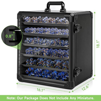 Miniatures Storage Case Miniatures Transport Case Aluminum Alloy Frame with Lock (X-Large Size) - size: X-Large
