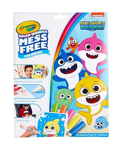 Crayola Baby Shark Color Wonder Pages, Mess Free Coloring for Toddlers, Coloring Activity, Travel Activities, Toddler Toys & Gifts, 3+ - style: Baby Shark