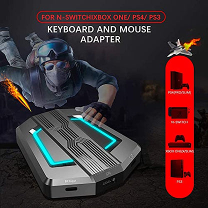 One-Hand Wired Gaming Keyboard+RGB Gaming Mouse+ Mouse Bungee Non-slip 360° Rotate Mouse Cable Holder Fixer+Backlit Converter for Nintendo Switch/Xbox/PS4/PC