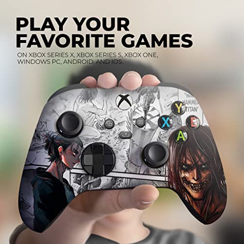 Attackk On Titan Custom X-box Controller Wireless compatible with X-box One/X-box Series X/S by DreamController | Proudly Customized in USA with Permanent HYDRO-DIP Printing(NOT JUST A SKIN) (MODDED) - color: Attack On Titan, size: Modded - Front Print On