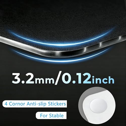 Glass Gaming Mouse Pad,Black Hard Surface Gaming Mousepad,17.7‘’X15.7'' Tempered Glass Desk Mat,Ultra-Smooth Large Square Desk Mat,Improved Precision and Speed for Esports FPS Players - color: Black