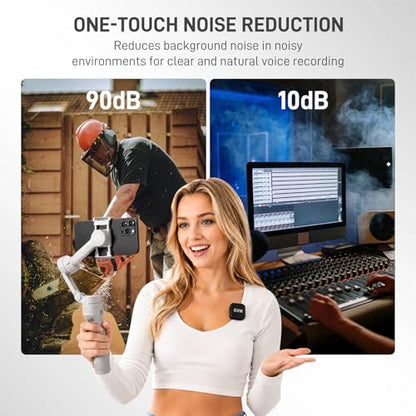 GVM CM2 Wireless Lavalier Microphone, USB-C Clip-On Mic for iPhone 15/16/17 & Android, Mini Mic with Noise Cancelling and Charging Case for Content Creation, Vlogging, Podcast & Streaming