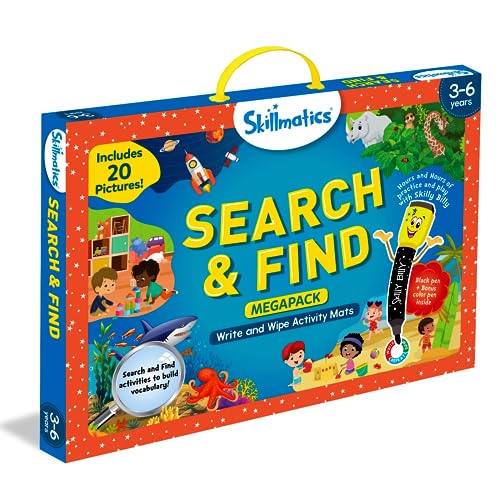 Skillmatics Search and Find Megapack Educational Game - Reusable Preschool Learning Activities, Perfect for Toddlers & Kids Who Love Toys, Art & Crafts, Builds Vocabulary, Gifts for Ages 3, 4, 5, 6 - style: 7. Search & Find Megapack