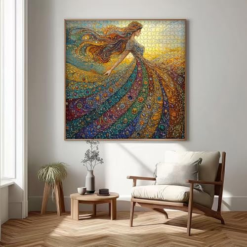 PICKFORU Gemstone Woman Puzzle for Adults 1000 Pieces，Beauty Elegant Lady Jigsaw Puzzle with Colorful Crystal Diamond, Impossible Difficult Hard Challenge for Adults Aesthetic Puzzle - style: Gemstone Woman Puzzle