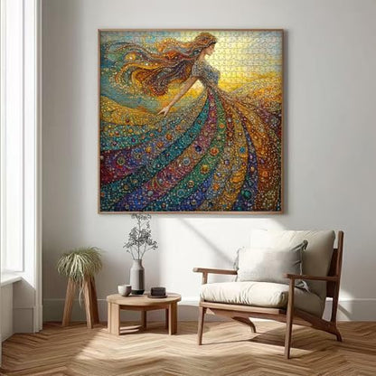 PICKFORU Gemstone Woman Puzzle for Adults 1000 Pieces，Beauty Elegant Lady Jigsaw Puzzle with Colorful Crystal Diamond, Impossible Difficult Hard Challenge for Adults Aesthetic Puzzle - style: Gemstone Woman Puzzle