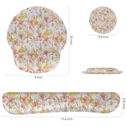 RICHEN Wrist Rest Support for Mouse Pad&Keyboard Set, 3-in-1 Computer Mousepad,Keyboard Wrist Rest and Coaster Set, Non-Slip Keyboard Wrist Rest and Mouse Pad Set Ergonomic Design (YKMWR-63) - color: Ykmwr-63